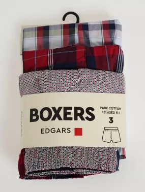 3 Pack Design Boxers - Red