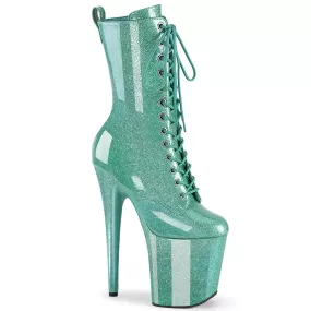 8 Inch Heel FLAMINGO-1040GP Aqua Glitter