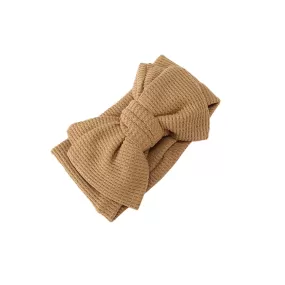 Baby Girl Large Waffle Topknot Headband Headwrap — Mustard