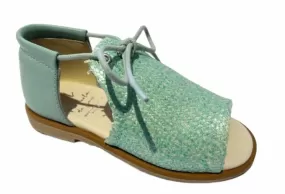 Manuela De Juan Helga Aqua Teal Open Sandal Shoe