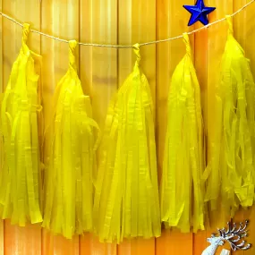 Paper Tassel Assembled or DIY Tassel Garland Wedding Photo Backdrop Birthday Party Decorations 12 yellow  1bag