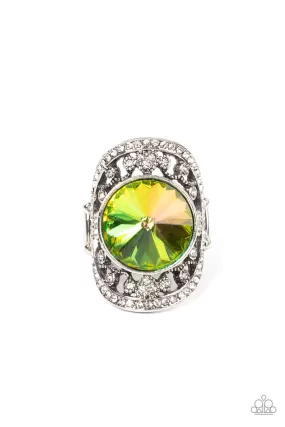 Paprazzi Accessories - Galactic Garden - Green Ring