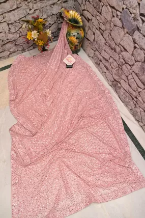 Pink Color Designer Net Saree with Sequin Work