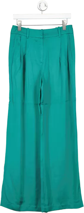 REISS Green Rina Wide Leg Trousers UK 10