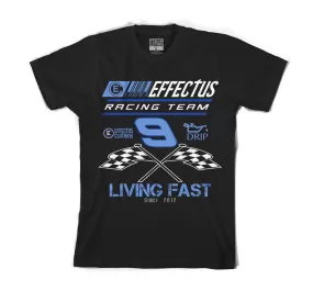 Retro 9 Racer Blue Shirt - Living Fast - Black