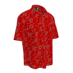 Rustic Paisley Red Short Sleeve Shirt